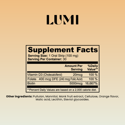 Hair, Skin & Nails Vitamin Strips - Orange Flavor