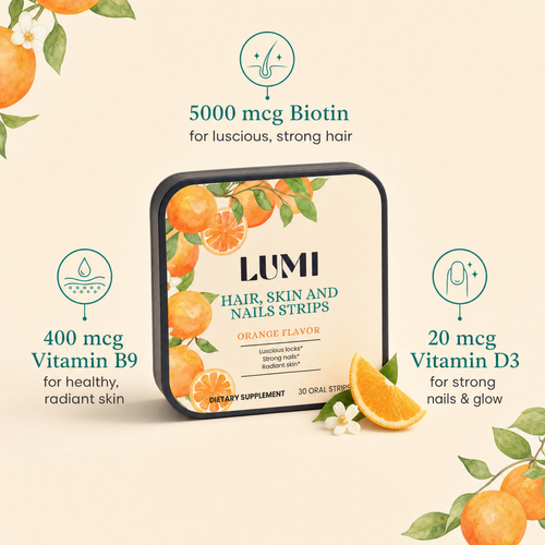 Hair, Skin & Nails Vitamin Strips - Orange Flavor